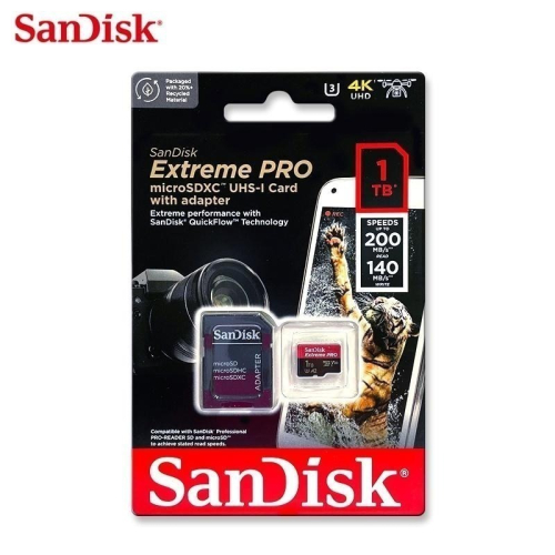 SanDisk 1TB Extreme PRO A2 V30 microSD 記憶卡 U3 高速200MB