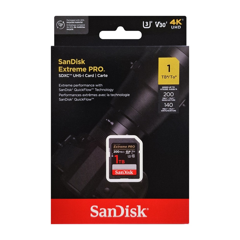SanDisk 1TB V30 Extreme PRO SDXC UHS-I U3 200MB 專業攝影 高速 記憶卡-細節圖2