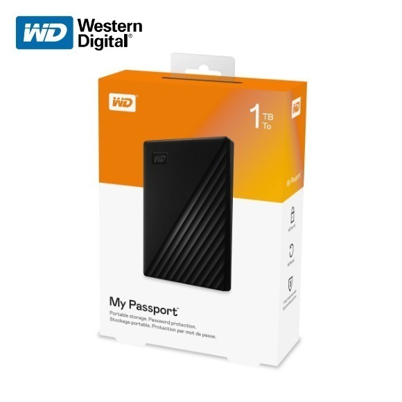 送原廠硬殼包 威騰 WD 1TB My Passport 2.5吋 外接式 行動硬碟 黑/白/藍/紅 代理商公司貨 保固-細節圖2