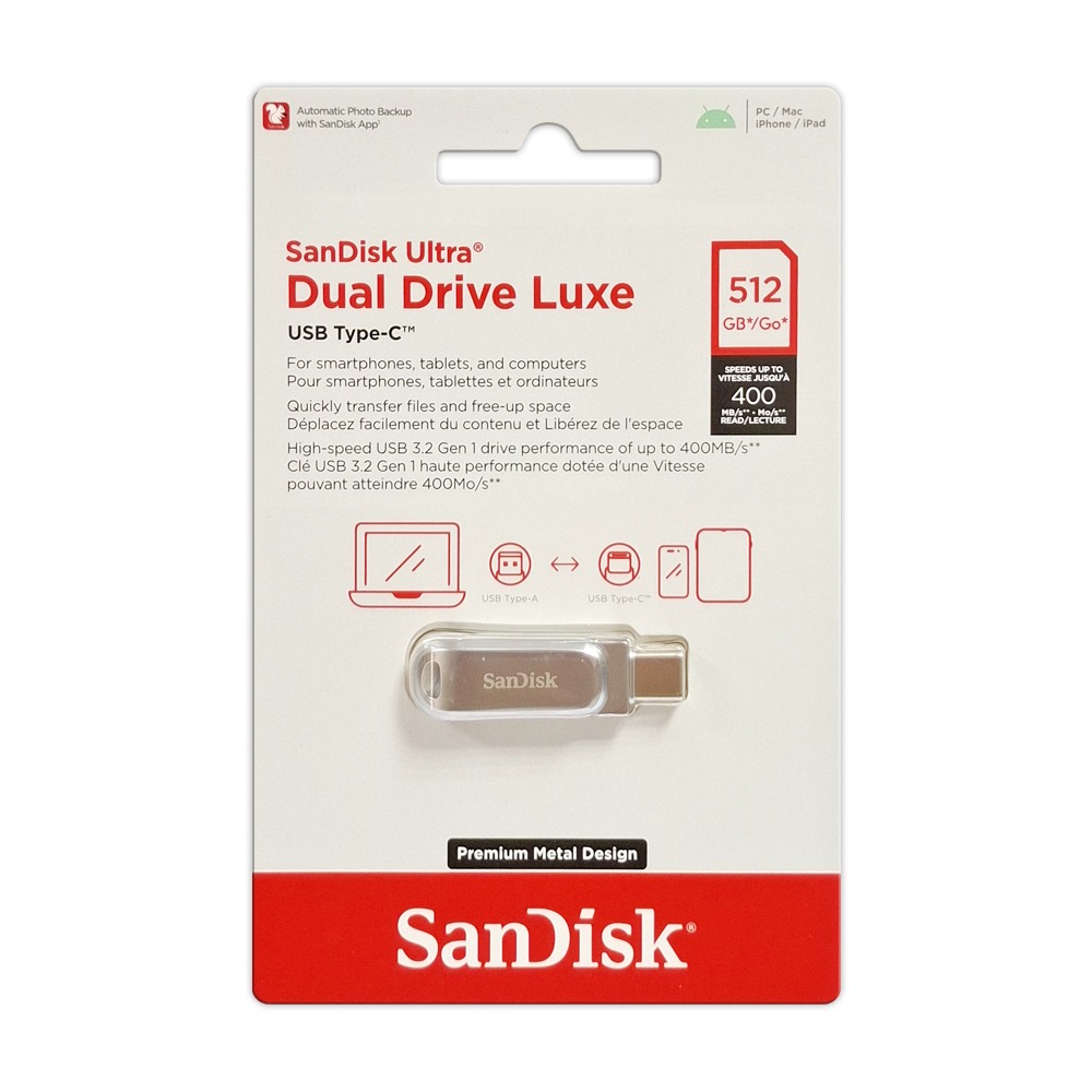 SanDisk Ultra Luxe 256G 512G 1TB USB Type-C OTG 雙用 隨身碟 金屬造型-細節圖8