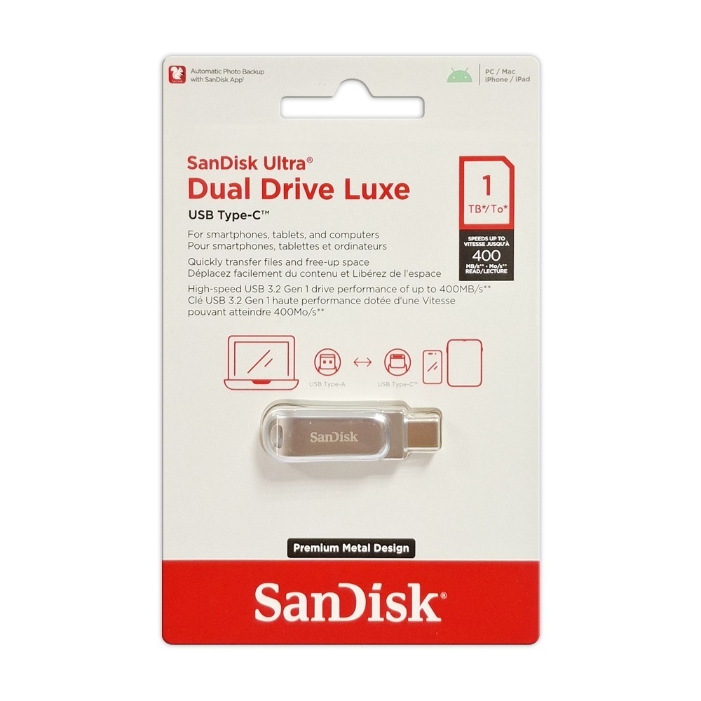 SanDisk Ultra Luxe 256G 512G 1TB 2TB USB Type-C OTG 雙用 金屬隨身碟-細節圖8