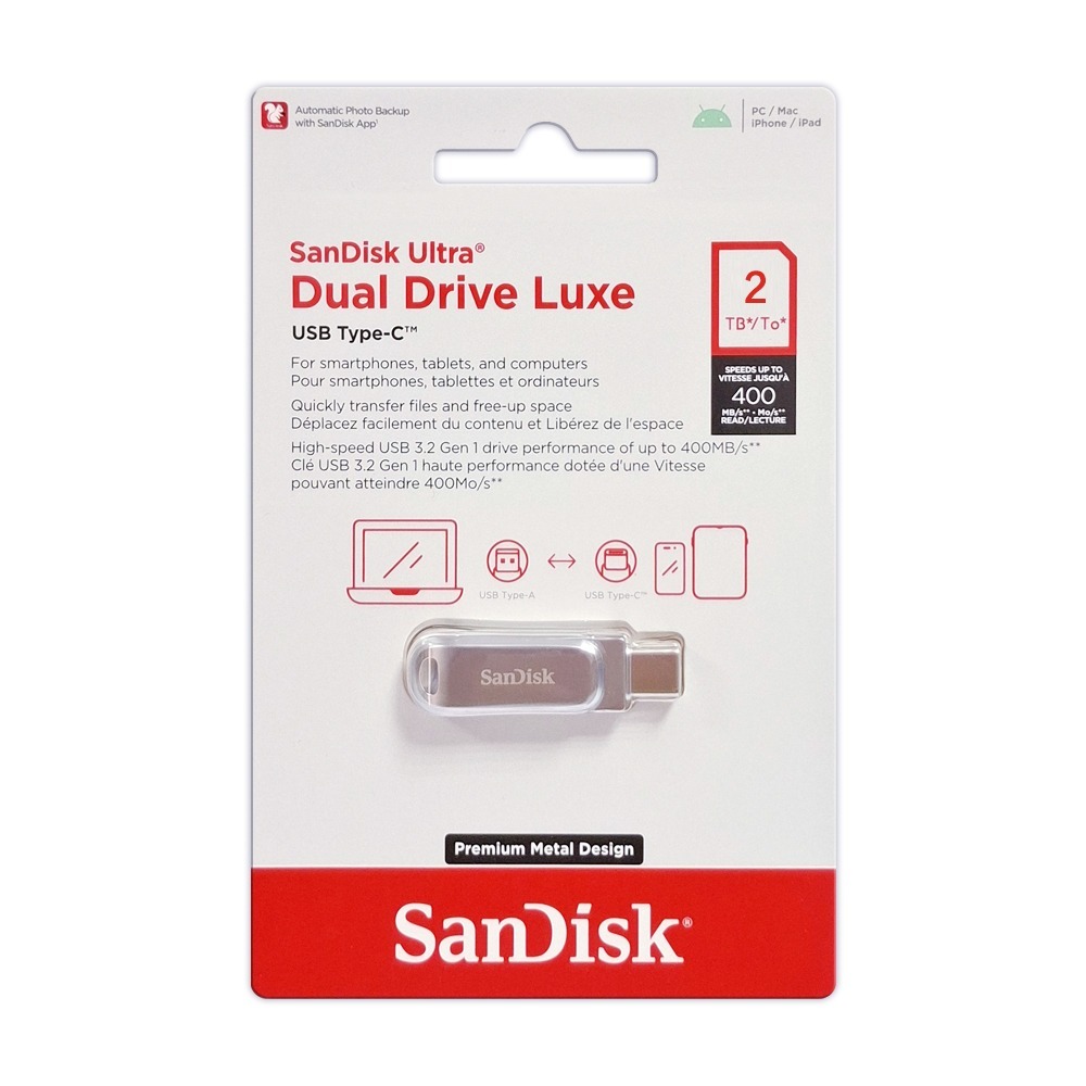 SanDisk Ultra Luxe 256G 512G 1TB 2TB USB Type-C OTG 雙用 金屬隨身碟-細節圖9