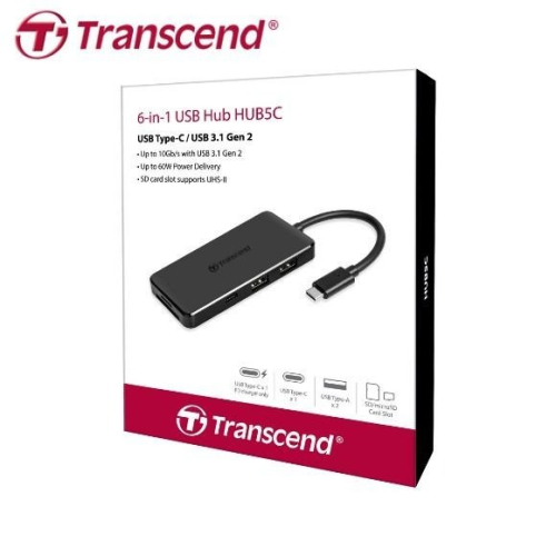創見 Transcend HUB5C 最新款六合一集線器 大小卡雙卡槽 USB Type-C USB 3.1 原廠公司貨