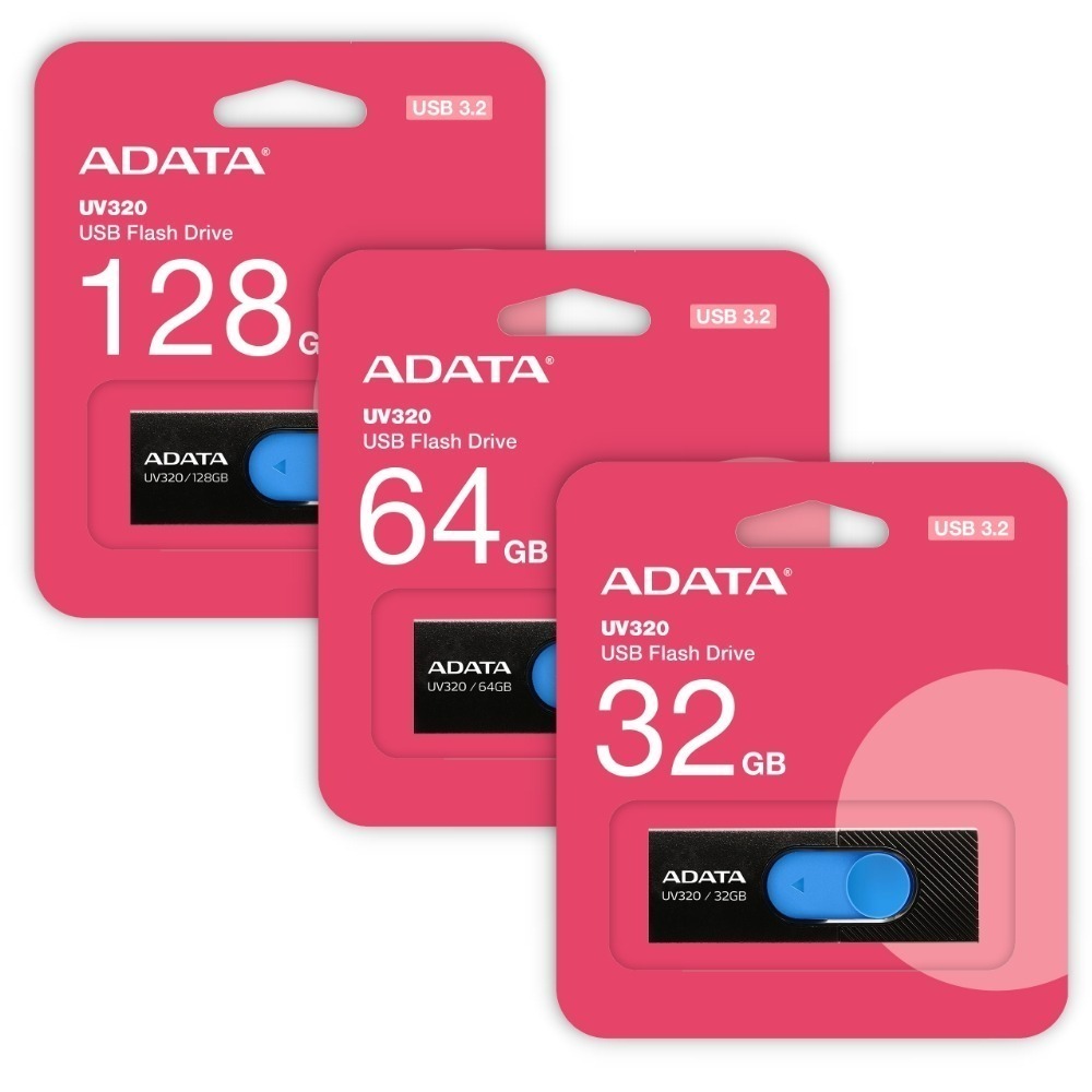 ADATA 威剛 UV320 時尚黑 亮麗白 32G 64G 128G USB 3.2 高速 隨身碟 原廠公司貨-細節圖4