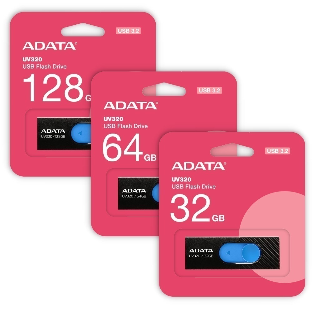 ADATA 威剛 UV320 時尚黑 亮麗白 32G 64G 128G USB 3.2 高速 隨身碟 原廠公司貨-細節圖4