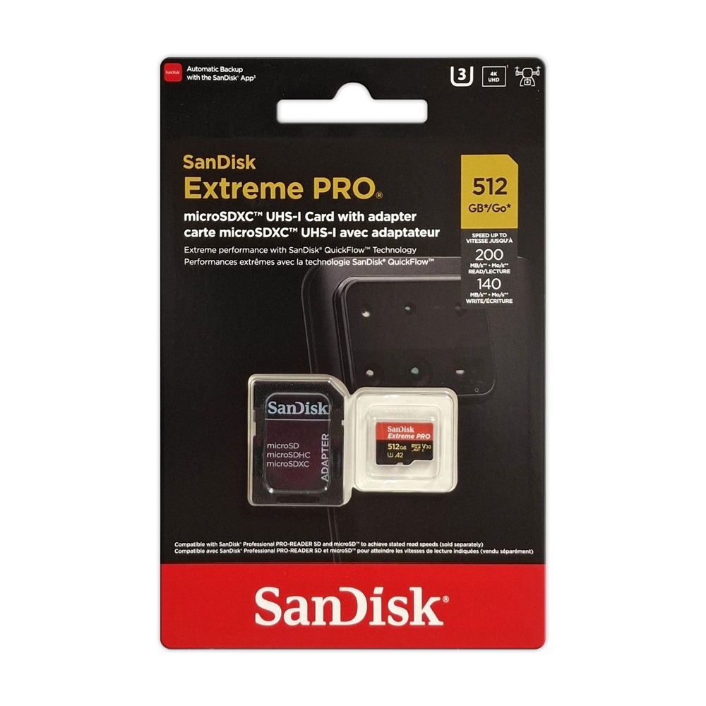SanDisk 512G Extreme PRO A2 V30 microSD 記憶卡高速200MB-細節圖4