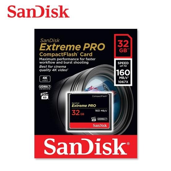 SanDisk Extreme Pro 高階CF卡高速記憶卡32G 速度160MB/s 專業攝錄