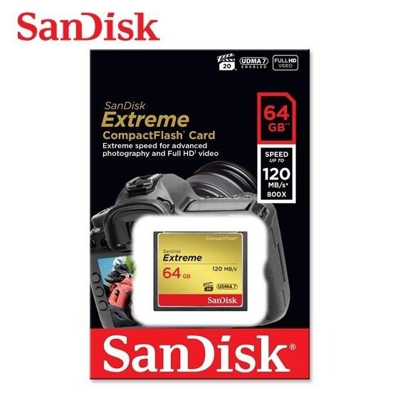 SanDisk Extreme 64GB CF 記憶卡 120M 專業攝影師 錄影師 高速記憶卡-細節圖4