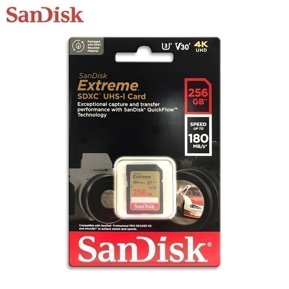 SanDisk Extreme 32G 64G 128G 256G 512G V30 U3 相機專用 SDXC 記憶卡-細節圖6