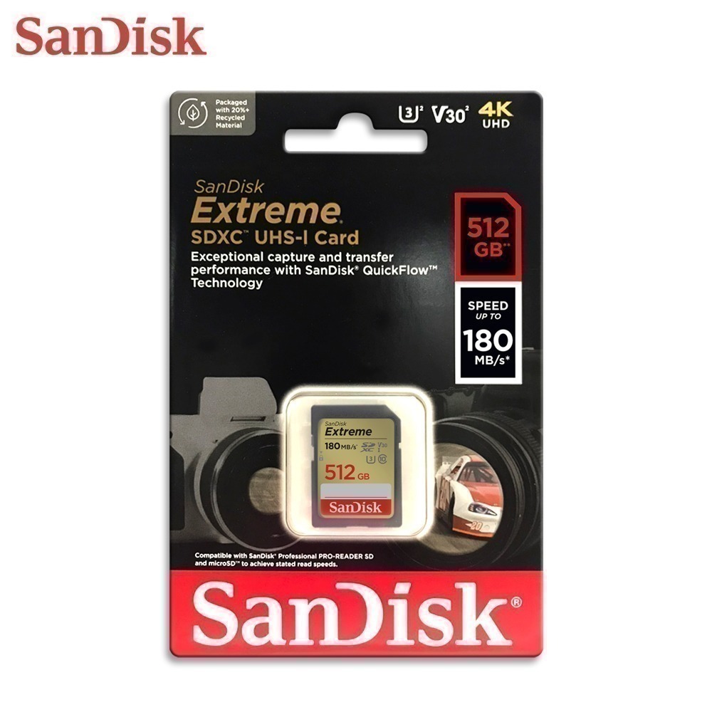 SanDisk Extreme 32G 64G 128G 256G 512G V30 U3 相機專用 SDXC 記憶卡-細節圖7