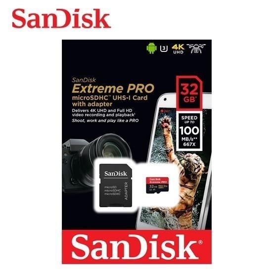 SanDisk 32G Extreme PRO microSD U3 UHS-I 100MB 高速 記憶卡 V30 A1-細節圖3