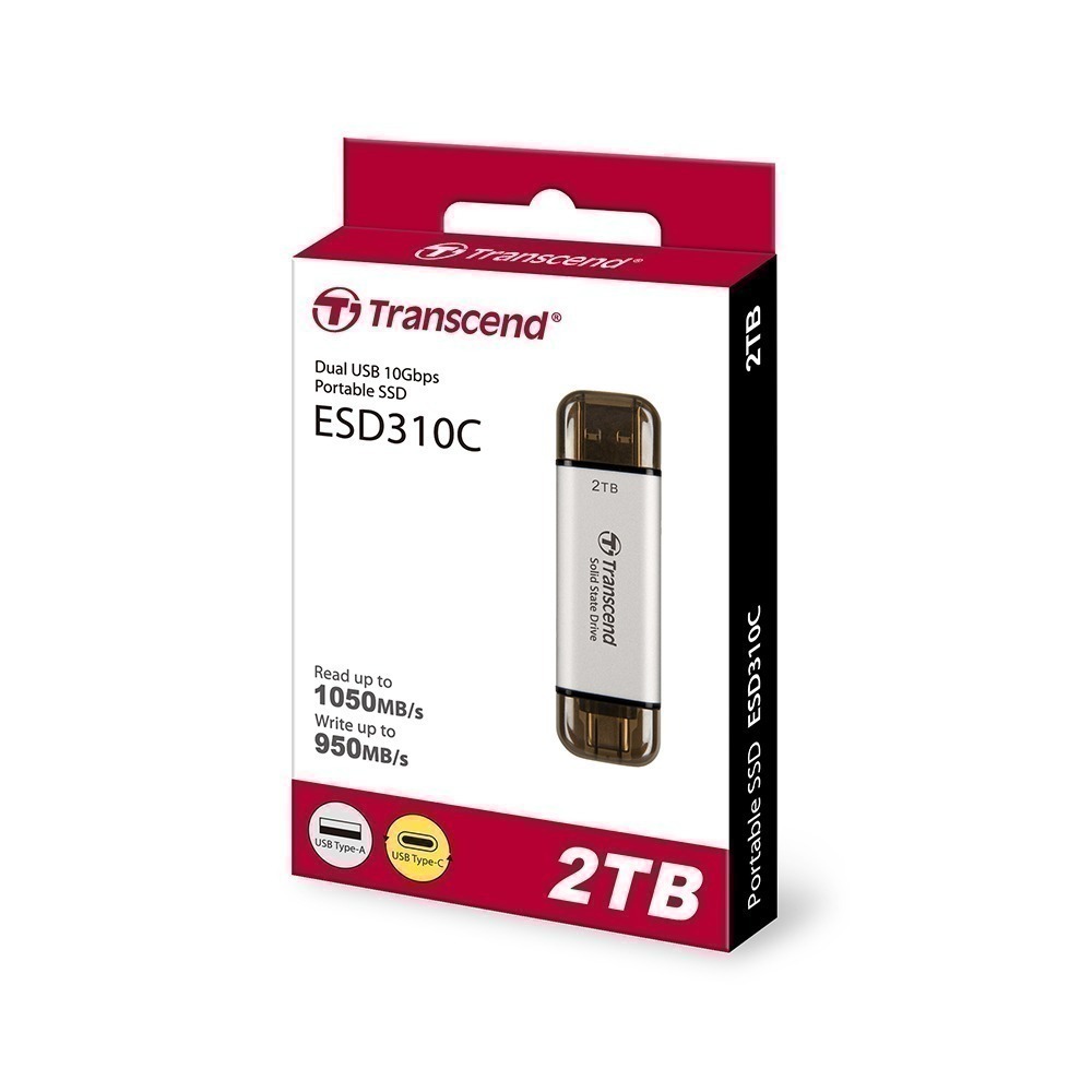 創見 ESD310 512G 1TB 2TB SSD 高速 行動固態硬碟 USB 3.1 Type-C 銀色-細節圖4