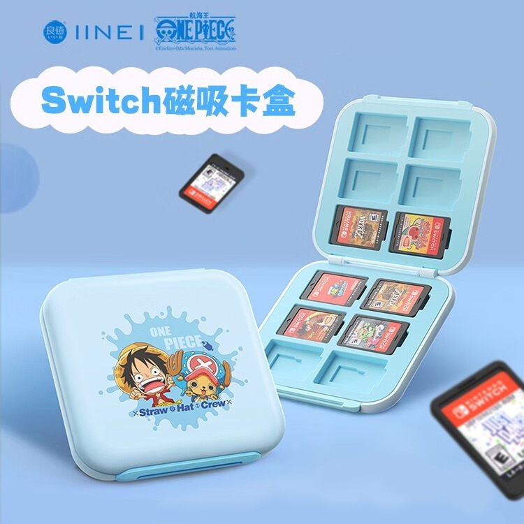 良值 NS Switch 海賊王系列 磁吸卡盒 遊戲片收納盒 可收納12片 航海王 尼卡魯夫 喬巴 索隆-細節圖4