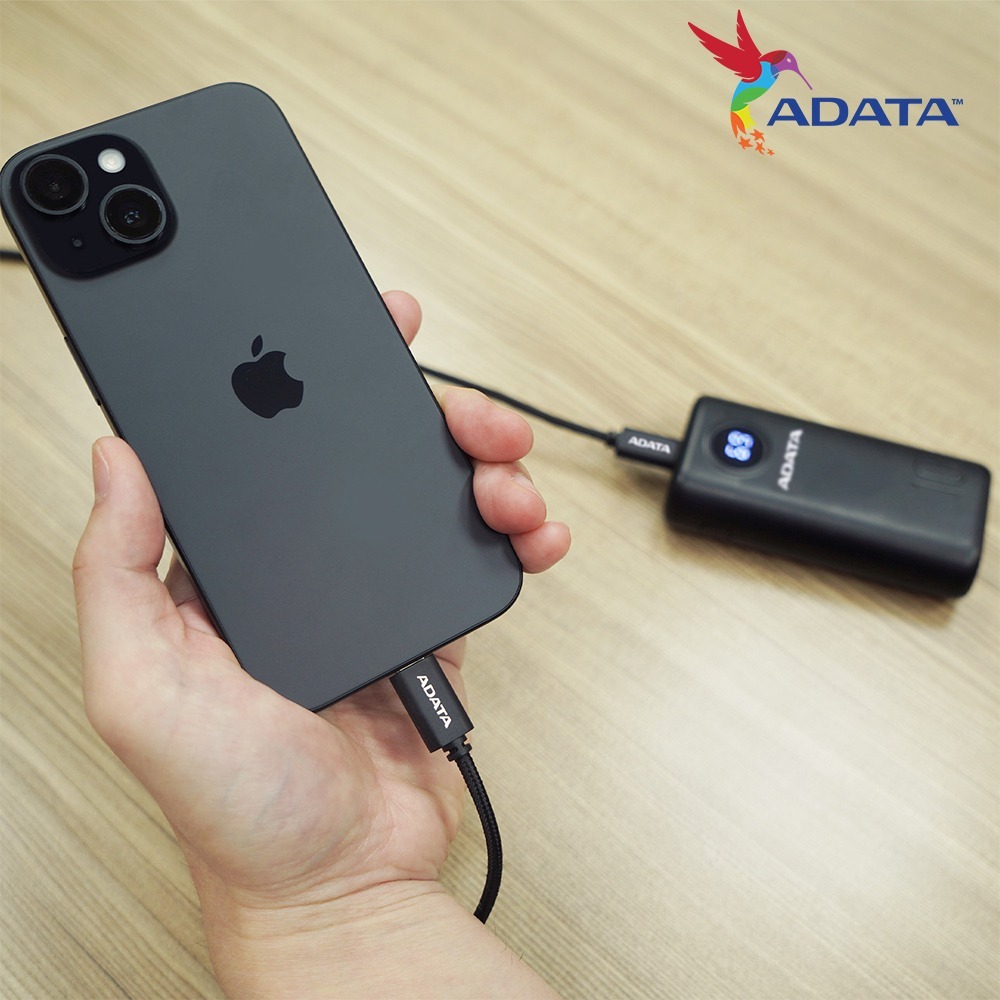 ADATA 威剛 USB-C to USB-C 100W PD QC 充電傳輸編織線 黑/白 100cm 充電線-細節圖4