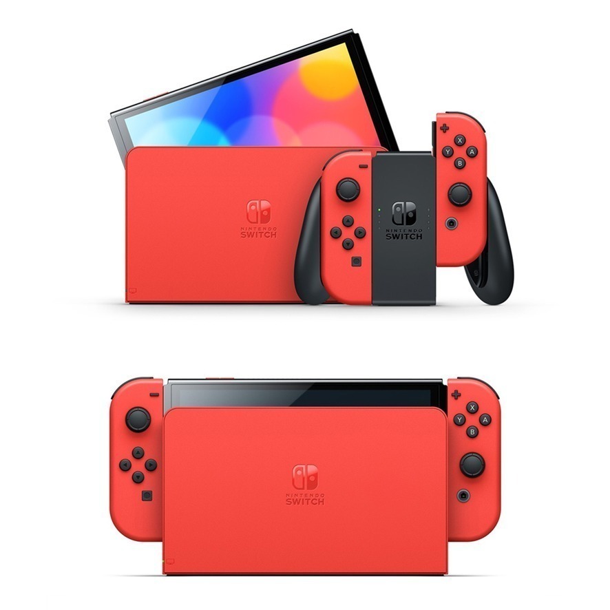 任天堂 Nintendo Switch OLED 主機 瑪利歐 亮麗紅 台灣公司貨 一年保固-細節圖2