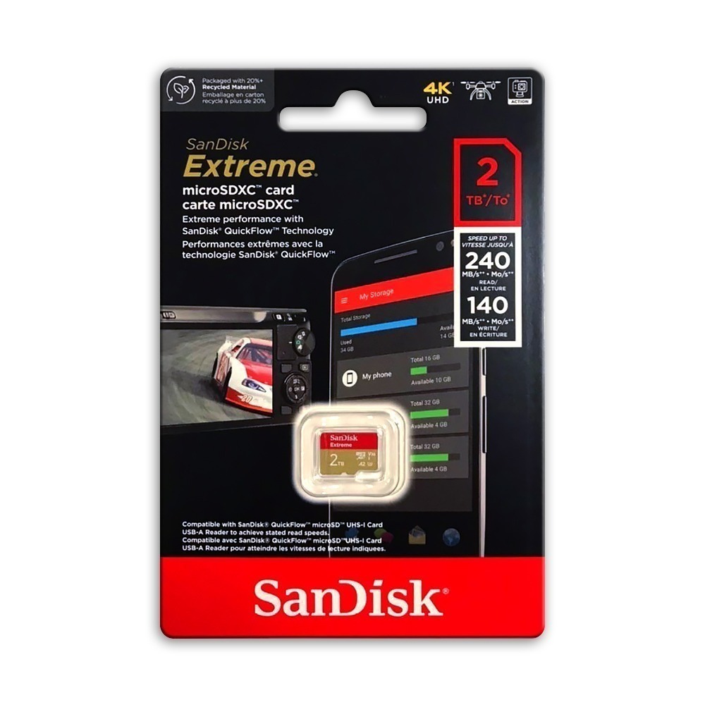 SanDisk Extreme 2TB MicroSD 記憶卡 UHS-I V30 A2 讀取速度240MB/s-細節圖3