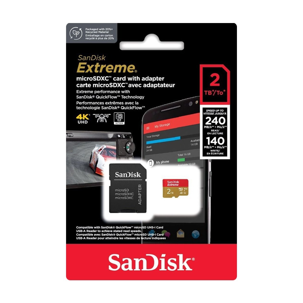 SanDisk Extreme 2TB MicroSD 記憶卡 UHS-I V30 A2 讀取速度240MB/s-細節圖3