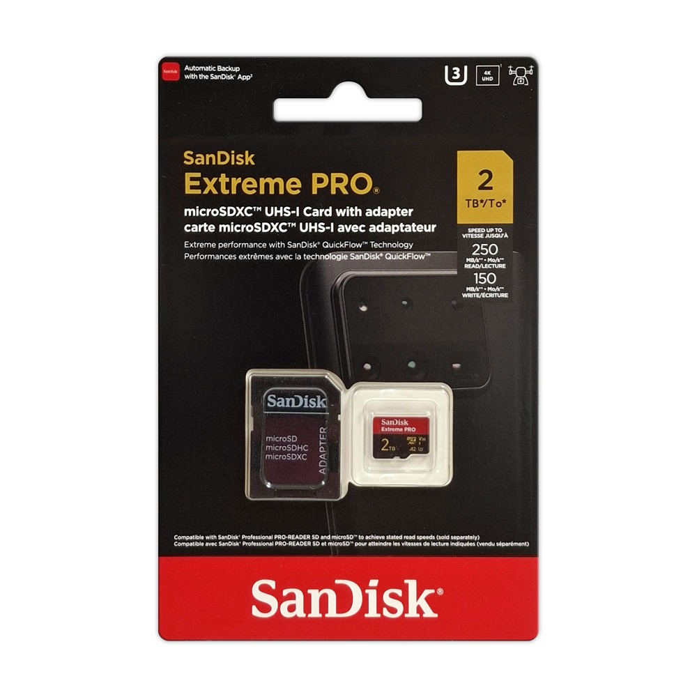 SanDisk 2TB Extreme Pro 記憶卡 A2 V3 UHS-I U3 microSD GoPro適用-細節圖4