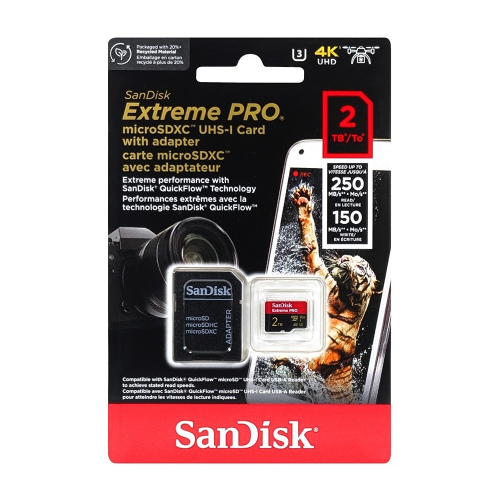 SanDisk 2TB Extreme Pro 記憶卡 A2 V3 UHS-I U3 microSD GoPro適用-細節圖4