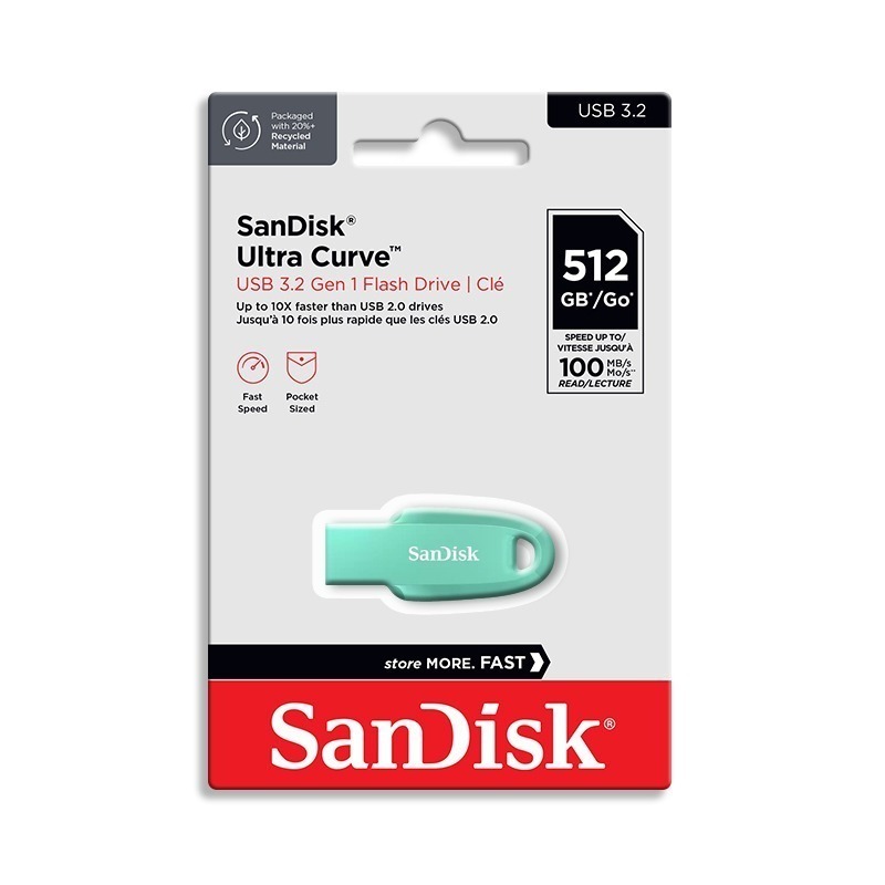 SanDisk Ultra Curve CZ550 512G USB 3.2 隨身碟 薄荷綠-細節圖5