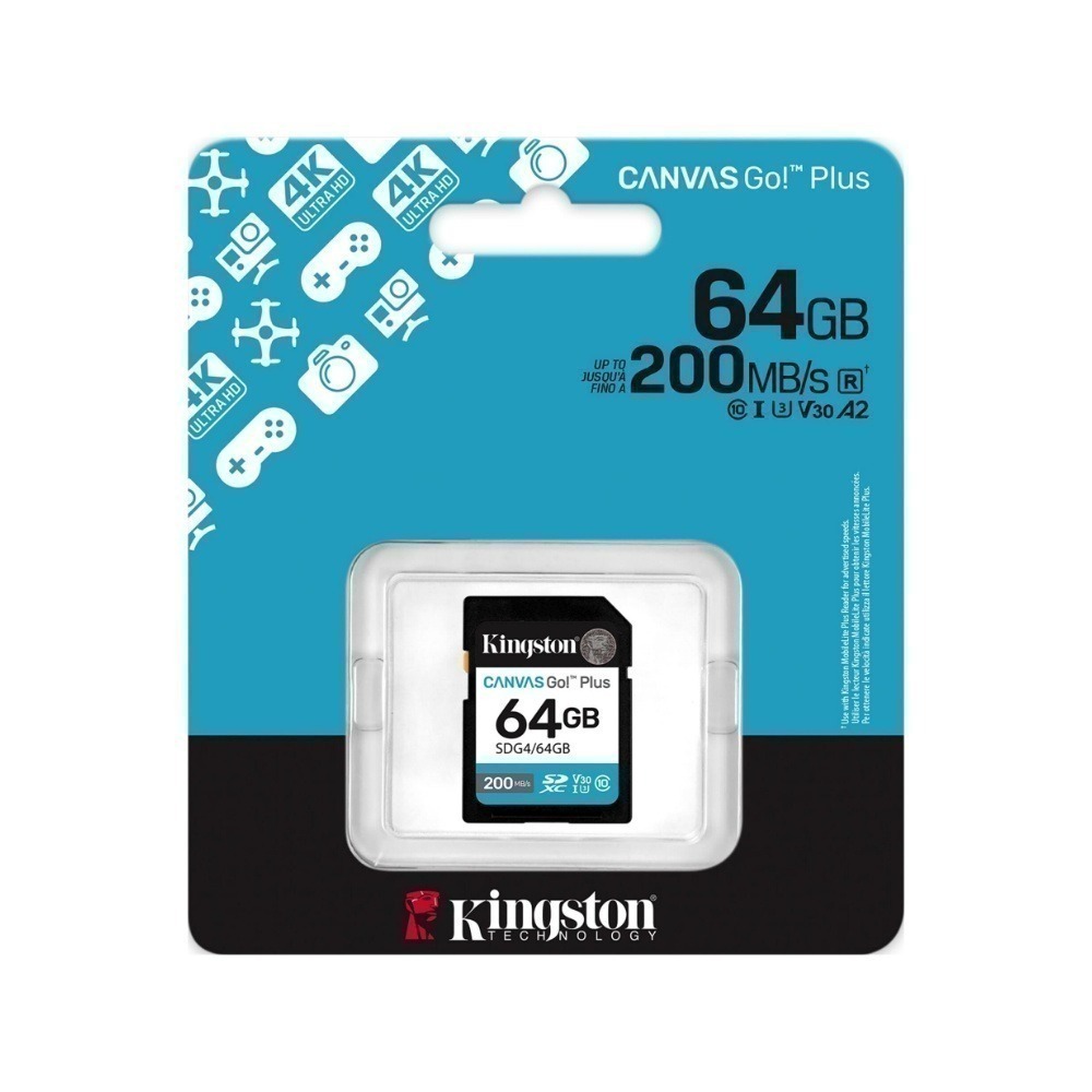 Kingston Canvas Go! Plus SDG4 SDXC U3 V30 相機記憶卡 速度200MB/s-細節圖4