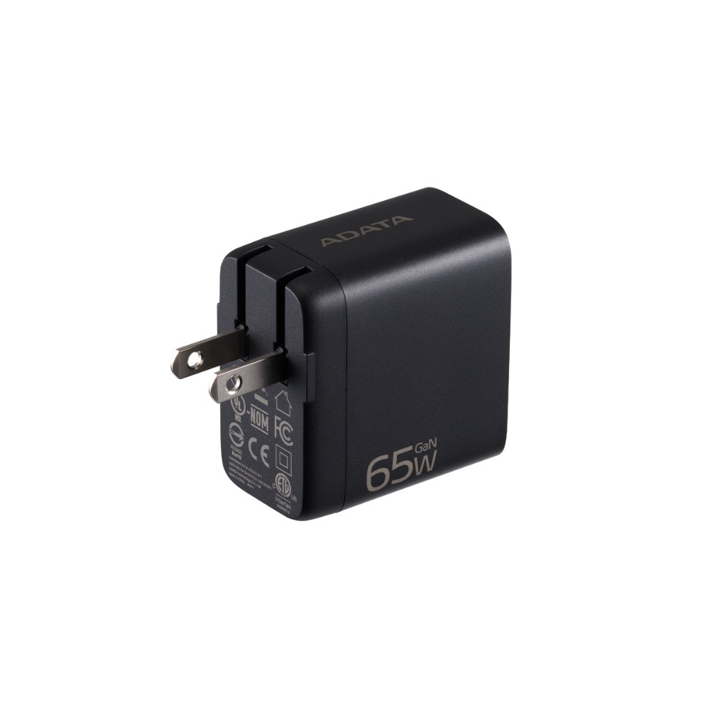 ADATA 威剛 PD/QC 65W 快充 三孔 GaN 充電器 雙孔 Type-C + Type-A 黑/白-細節圖5