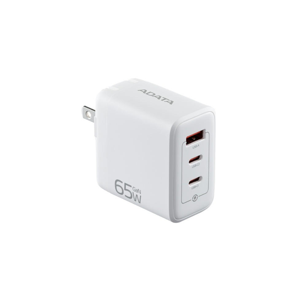 ADATA 威剛 PD/QC 65W 快充 三孔 GaN 充電器 雙孔 Type-C + Type-A 黑/白-細節圖6
