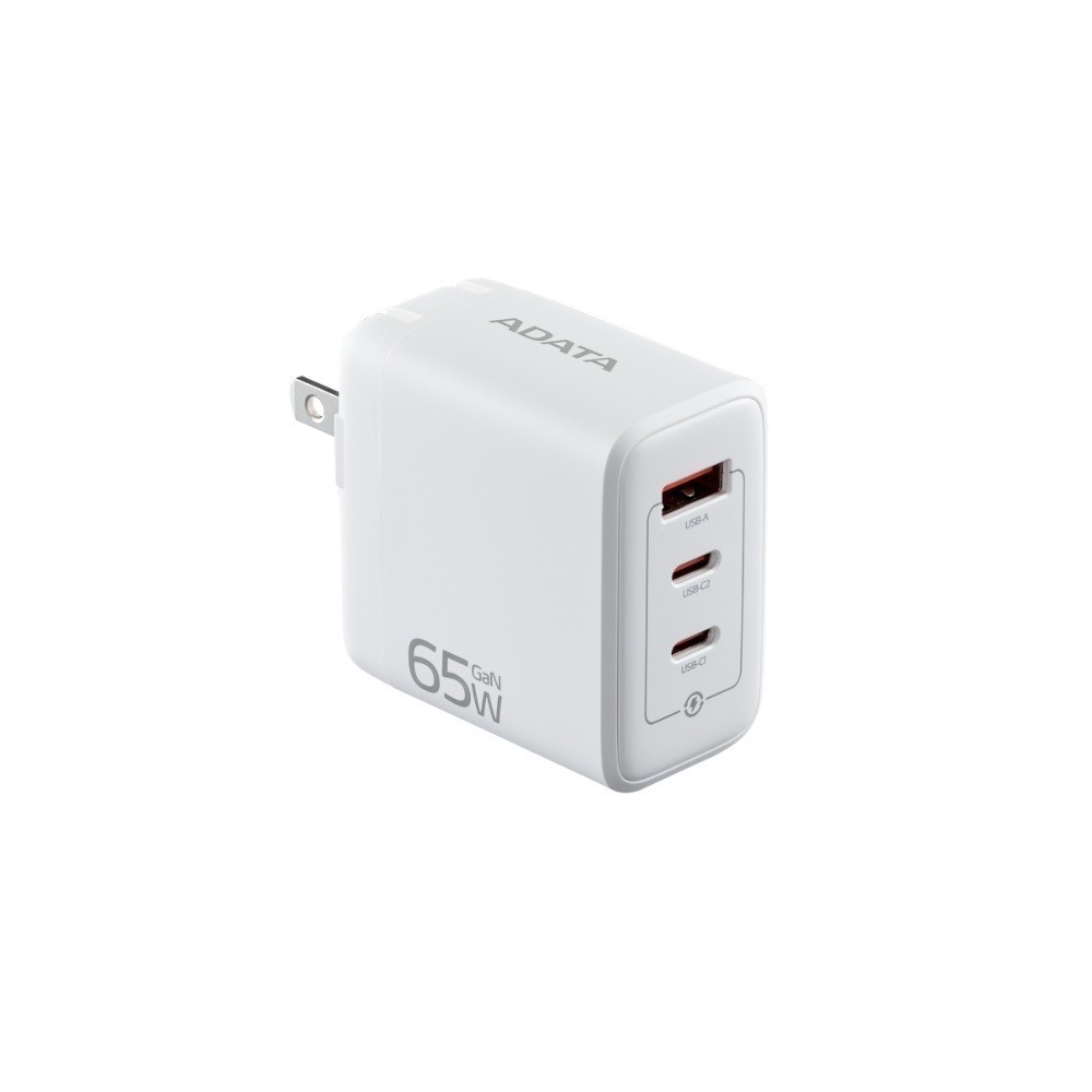 ADATA 威剛 PD/QC 65W 快充 三孔 GaN 充電器 雙孔 Type-C + Type-A 黑/白-細節圖6