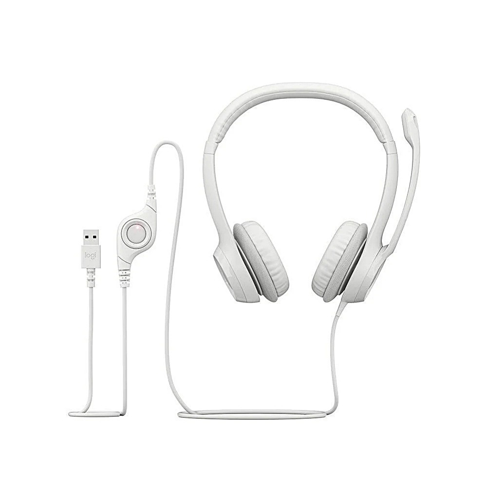 Logitech 羅技 H390 有線耳機麥克風 石墨灰/玫瑰粉/珍珠白-細節圖5