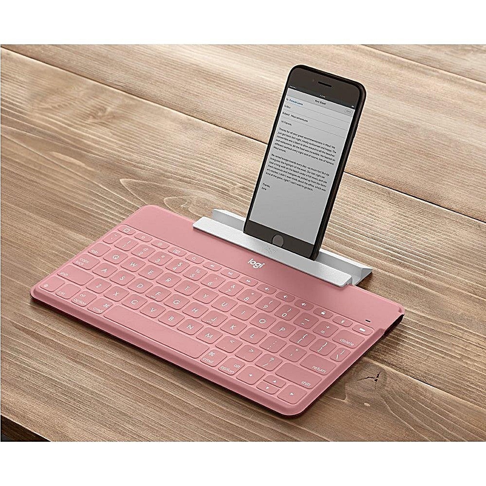 Logitech Keys-To-Go 輕巧藍牙鍵盤 適用iPhone iPad Apple TV 粉/黑色-細節圖5