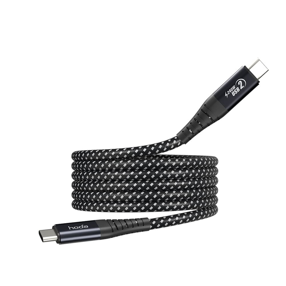 HODA 240W USB-C to C 磁吸收納編織快充線 1.2M / 2M 充電線 傳輸線-細節圖2
