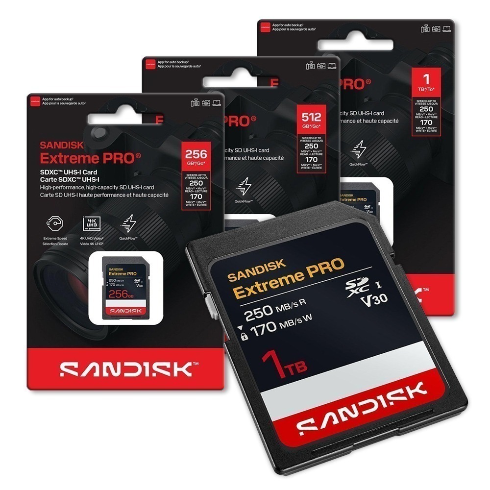 SanDisk Extreme PRO 32G 64G 128G 256G 512G 1TB SDXC 高速 相機記憶卡-細節圖2