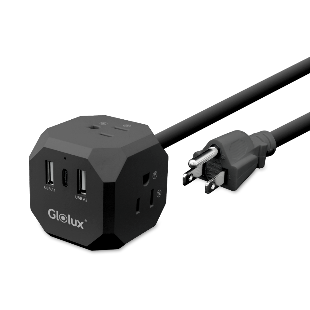 Glolux 流星錘 2.1M 多功能延長線 3面插座 2USB＋1Type-C 15W  GL-EC200-20W3A-細節圖3
