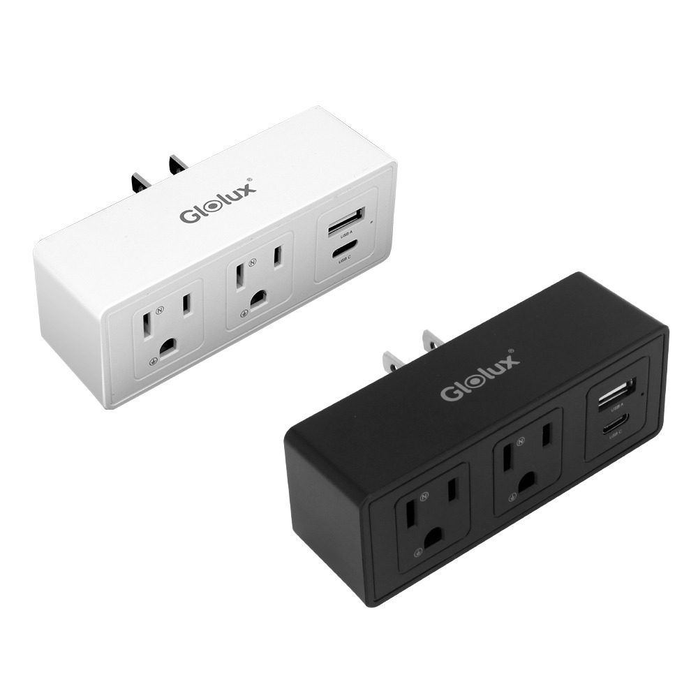 Glolux 擴充式壁插 2插 2USB 轉接器 12W ＋ 1USBA＋1USBC (GL-WO-2A2B-100)-細節圖4