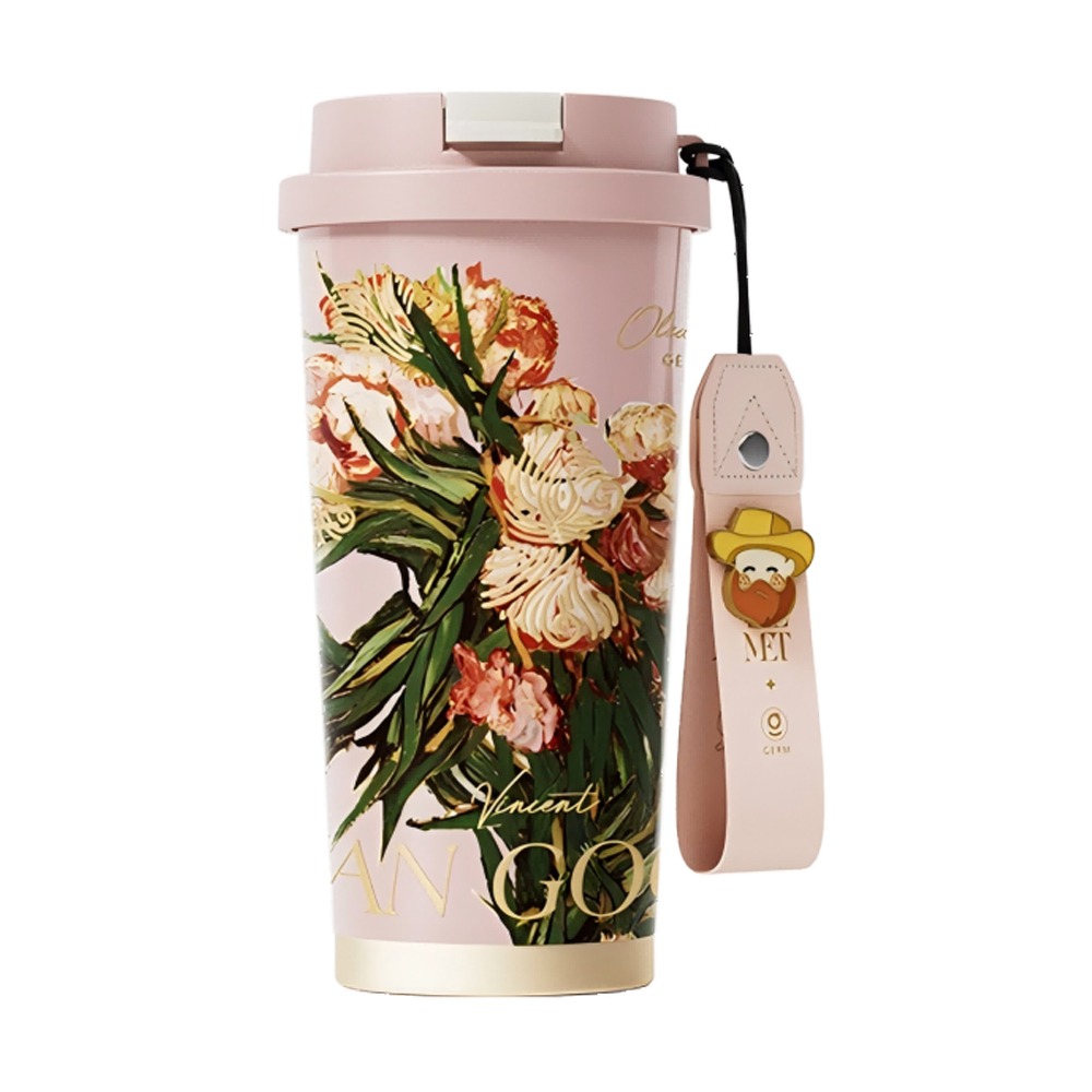 GERM 格米 THE MET致敬梵古系列閃耀咖啡杯 夾竹桃/玫瑰/鳶尾花 500ML-規格圖1