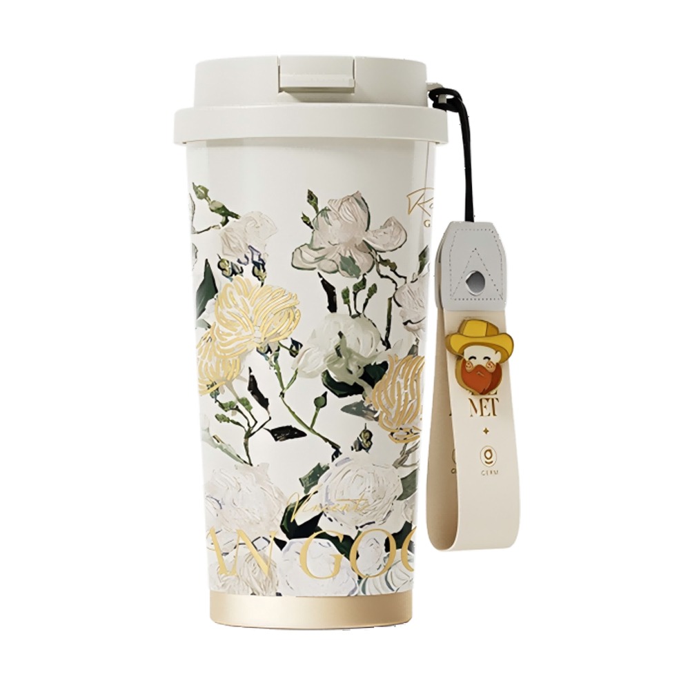 GERM 格米 THE MET致敬梵古系列閃耀咖啡杯 夾竹桃/玫瑰/鳶尾花 500ML-規格圖1