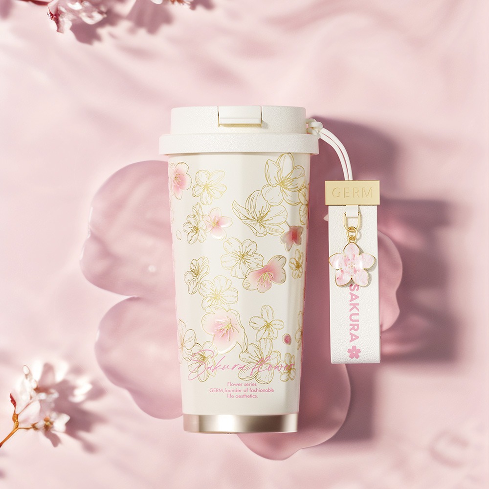 GERM格米 花語系列閃耀咖啡杯 櫻花 500ML-細節圖2