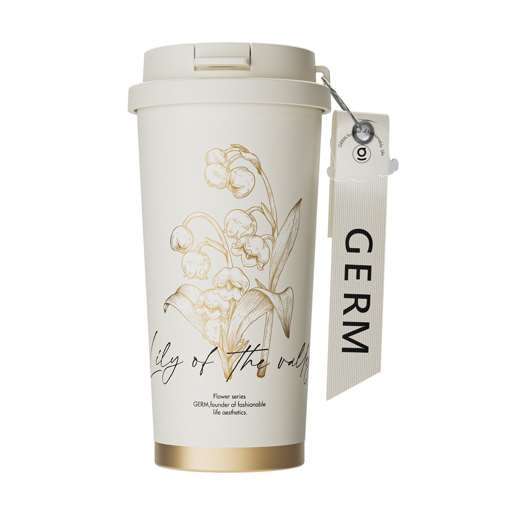GERM格米 鈴蘭系列閃耀保溫杯 茶白/霧粉 500ML-規格圖1