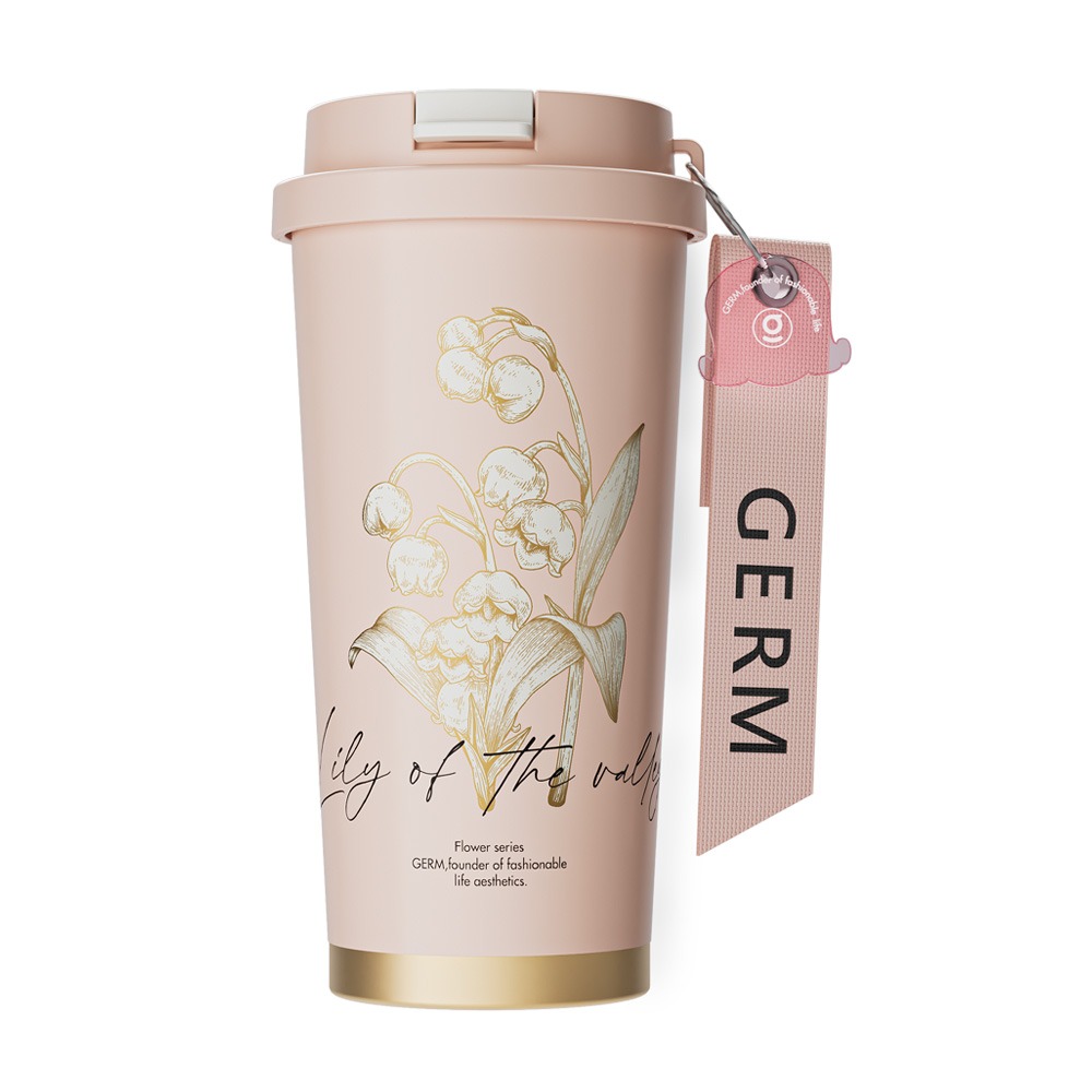 GERM格米 鈴蘭系列閃耀保溫杯 茶白/霧粉 500ML-規格圖1