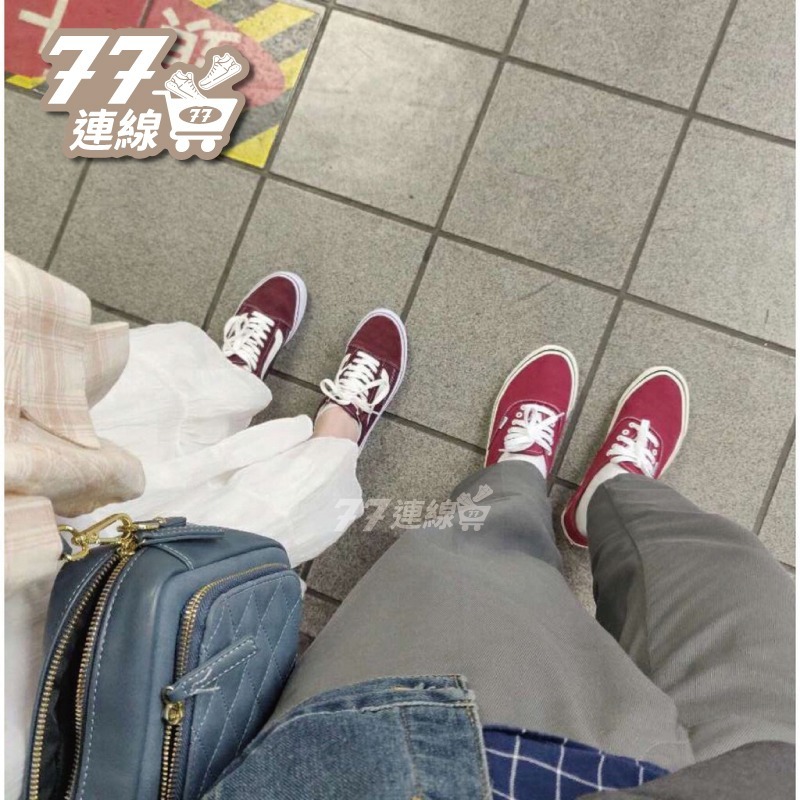 Vans authentic 塗鴉 酒紅色 運動鞋 滑板鞋 情侶帆布鞋 休閒鞋 男鞋 女鞋-細節圖3