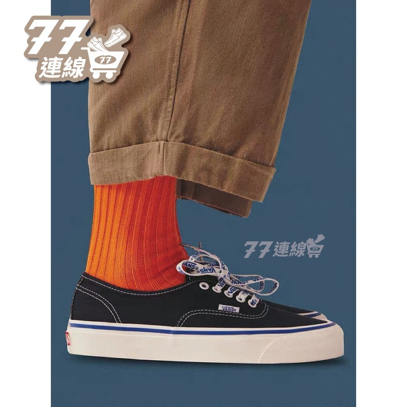 Vans Authentic 阿先 米白 卡其 藍邊 滑板鞋 奶油色 藍線 米色 米黃 男女-細節圖3