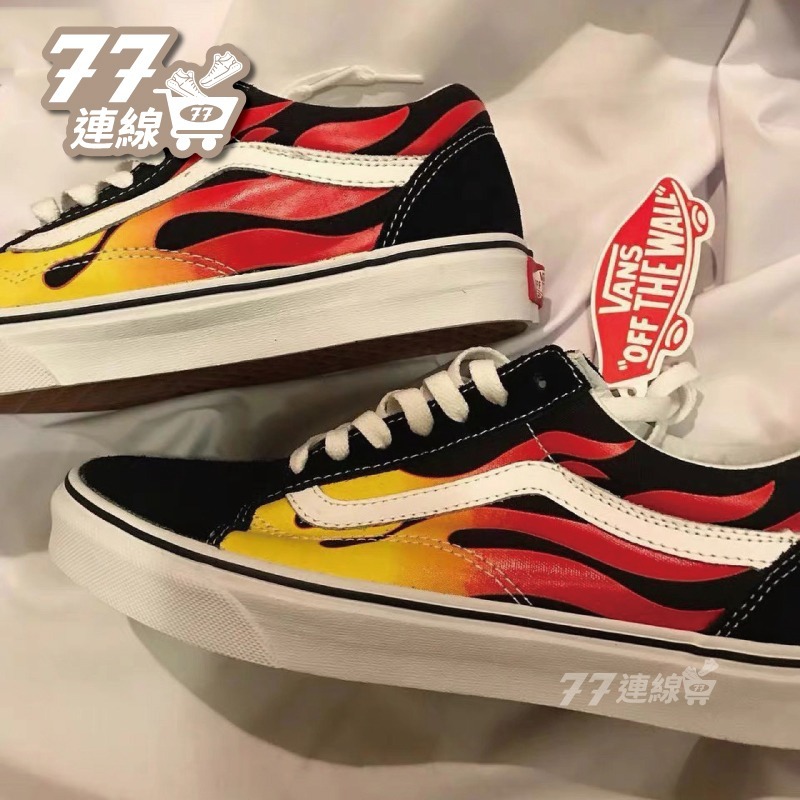 Vans Old Skool Flame 火焰 黑白 基本款 男女鞋【VA38G1PHN】