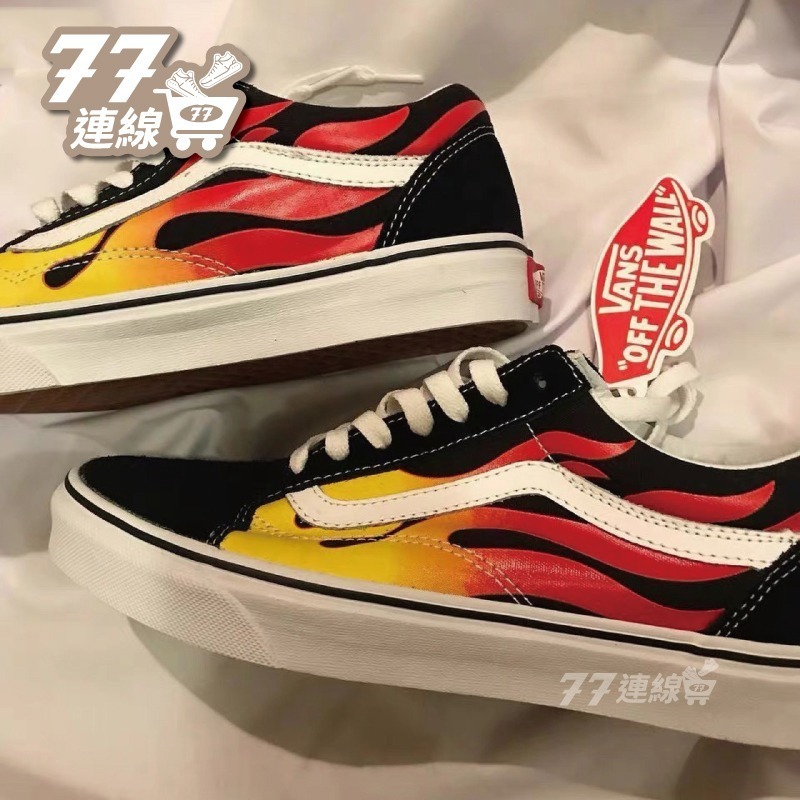 Vans Old Skool Flame 火焰 黑白 基本款 男女鞋【VA38G1PHN】-細節圖4