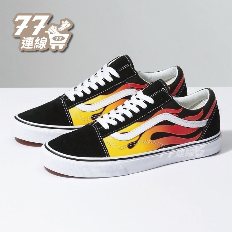 Vans Old Skool Flame 火焰 黑白 基本款 男女鞋【VA38G1PHN】-細節圖7