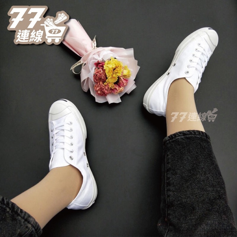CONVERSE JACK PURCELL 基本款 開口笑 白色 灰色 帆布鞋 藍標 男女款 休閒板鞋 經典 百搭-細節圖4