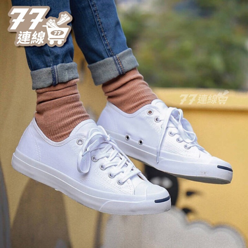 CONVERSE JACK PURCELL 基本款 開口笑 白色 灰色 帆布鞋 藍標 男女款 休閒板鞋 經典 百搭-細節圖5