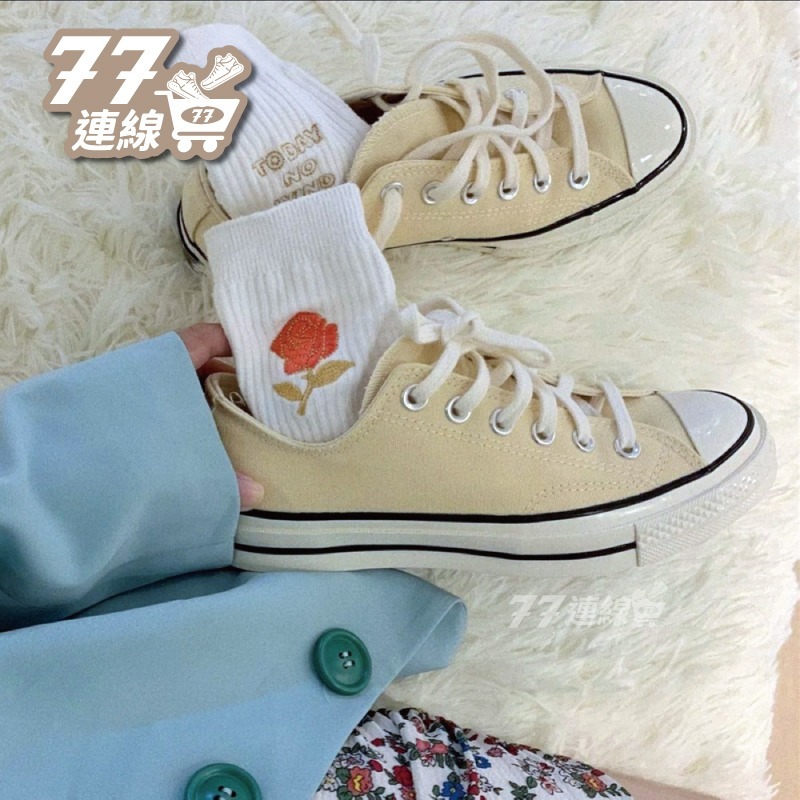 Converse 1970 帆布鞋 高筒 暖黃 黃 淡黃 奶油黃 奶油 鵝黃 A00458C-細節圖10