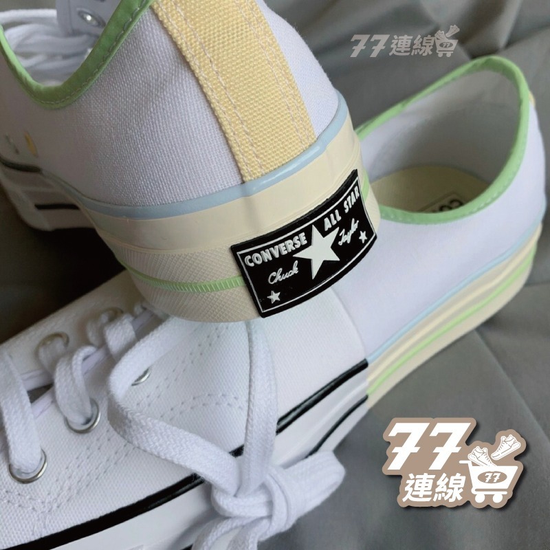 Cοnverse Chuck Taylor 1970s 拼接 冰淇淋 鴛鴦 奶油黃 高筒 帆布鞋171179C-細節圖6