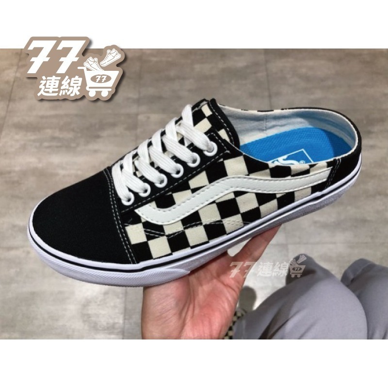 Vans Old Skool Mule 黑白棋盤格子 半拖 基本款 穆勒鞋 懶人鞋 拖鞋 帆布鞋 男鞋 女鞋-細節圖4