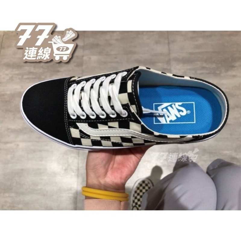 Vans Old Skool Mule 黑白棋盤格子 半拖 基本款 穆勒鞋 懶人鞋 拖鞋 帆布鞋 男鞋 女鞋-細節圖6